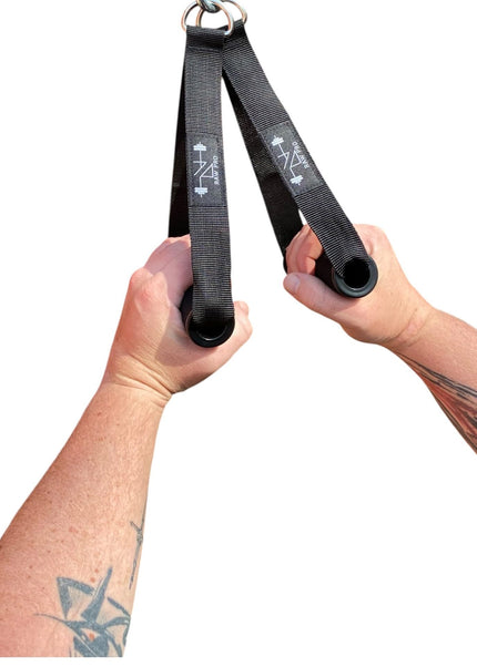 Gym Cable Machine Handles (Set of 2) and Carabiners