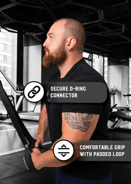 Tricep/Bicep Cable Machine Attachment with D-Ring