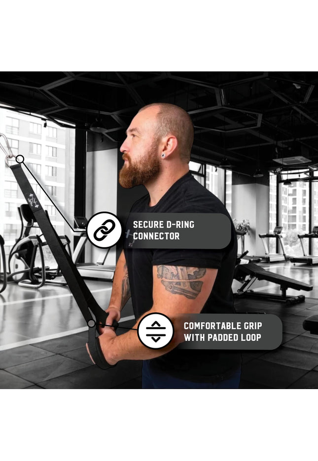 Tricep/Bicep Cable Machine Attachment with D-Ring