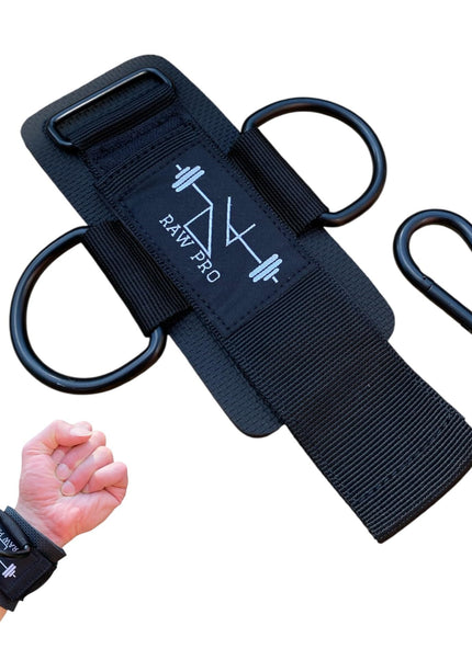 Pair Padded Wrist Cuffs with D-Ring and Carabiners