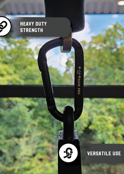 Heavy-Duty Black Carabiner Clips (2-Pack)