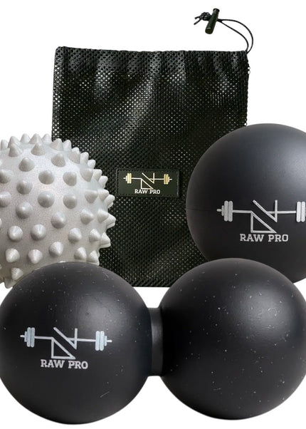 Massage Balls Set of 3 Spiked, Smooth and Peanut