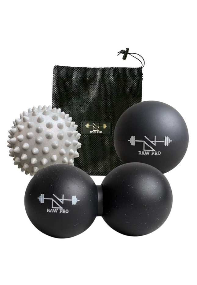 Massage Balls Set of 3 Spiked, Smooth and Peanut