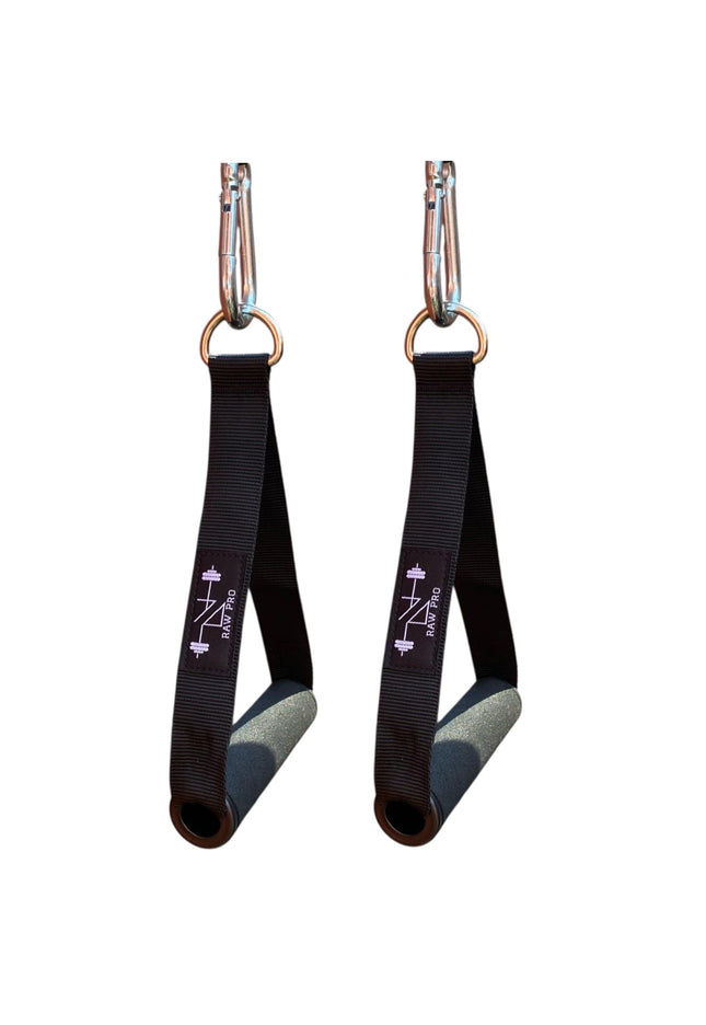 Gym Cable Machine Handles (Set of 2) and Carabiners