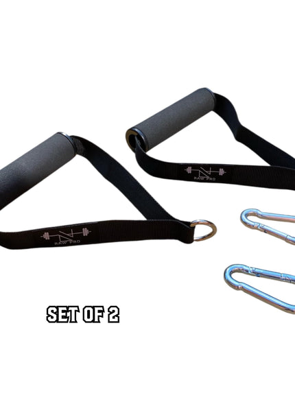 Gym Cable Machine Handles (Set of 2) and Carabiners