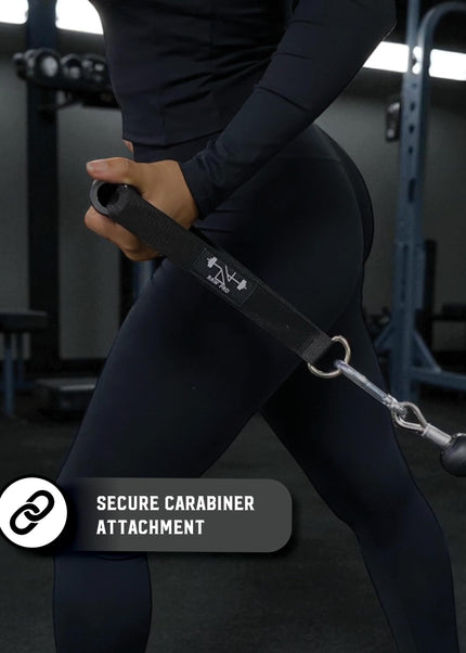 Gym Cable Machine Handles (Set of 2) and Carabiners