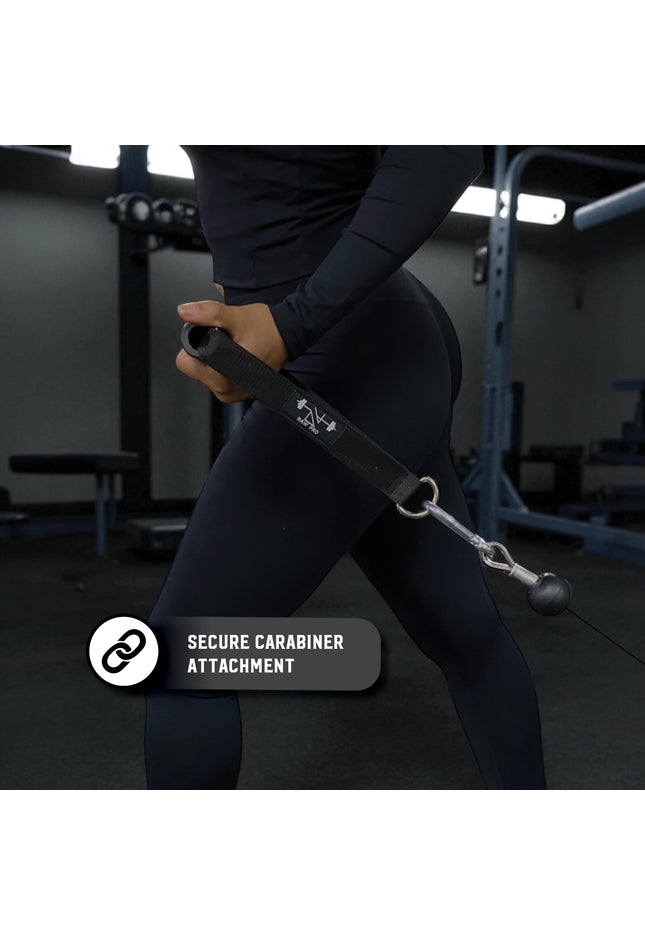 Gym Cable Machine Handles (Set of 2) and Carabiners