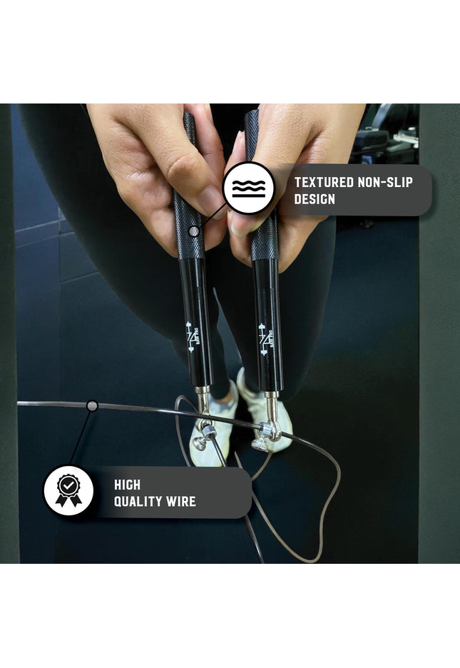 DanRaw Pro Jump Rope, Skipping Rope for Boxing, Fitness, Speed Rope, Adjustable Workout Skipping Rope for Men, Women, Boys, Girls, Side Mounted Easy Adjust, Aluminium Handle, Steel Wire