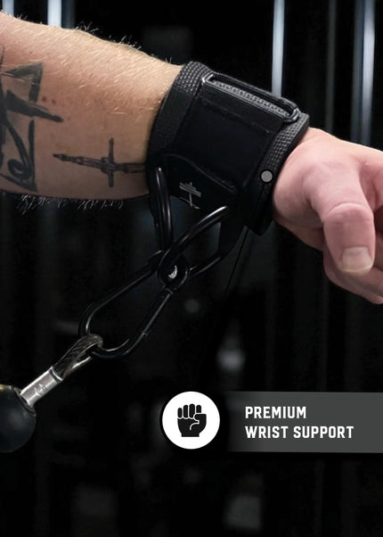 Pair Padded Wrist Cuffs with D-Ring and Carabiners