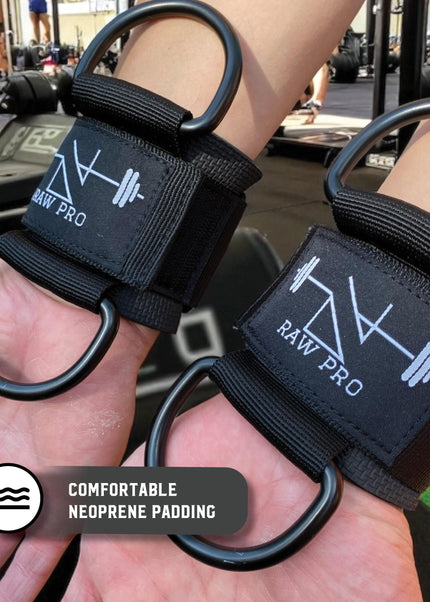 Pair Padded Wrist Cuffs with D-Ring and Carabiners